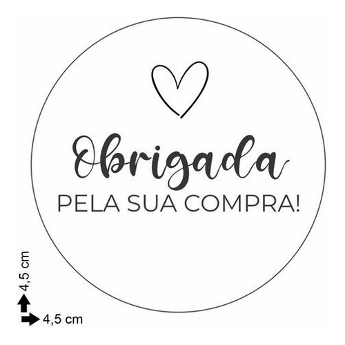 100 Adesivos Etiqueta Rótulo Obrigada Pela Sua Compra