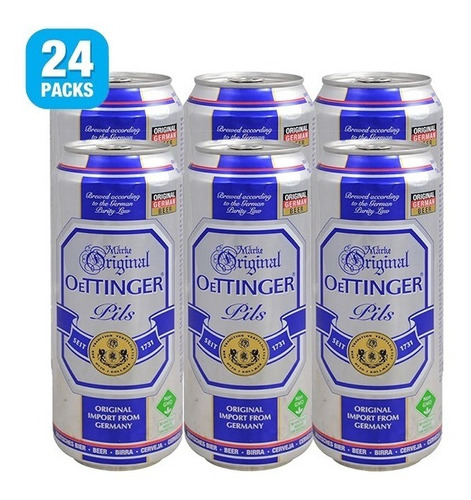 24 Pack Cerveza Oettinger Pils 500 Ml C/u