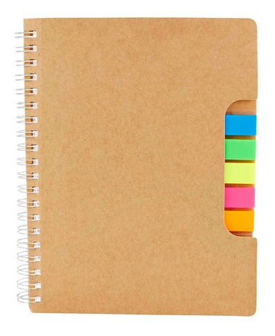 Imagen 2 de 3 de Libreta De Bolsillo Ecológica Con Espiral Y Notas Adheribles