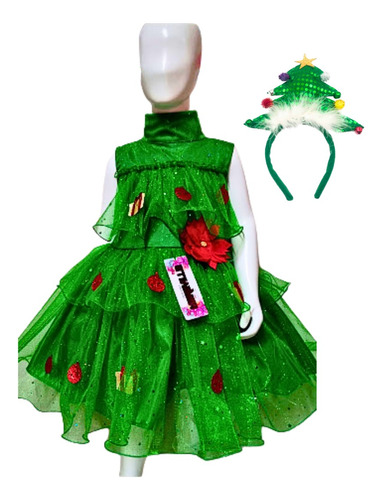 Disfraz Árbol De Navidad Para Niña Vestido  Árbol De Navidad