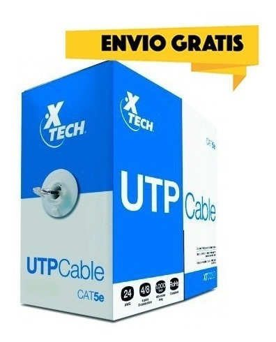 Cable De Red Utp Cat 5e Para Interior Xtech, Caja 305 Mts