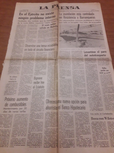 Diario La Prensa 30 07 1982 Malvinas Beagle Chaco Inundacion
