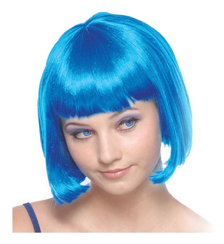 ! Peluca Corta Fantasía Color Halloween Cabello Sintético !