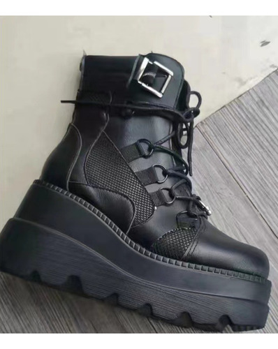 Estilo Gótico, Botas De Dama De Alto Tacón Gruesas