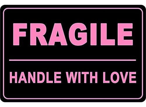 2 X3  200 Pcs Black Pink Fragile Handle With Love Label...