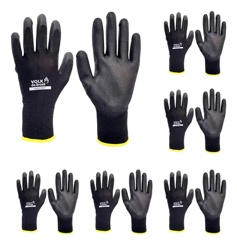 Kit C/ 10 Luva Mecânico Tátil Multitato Segurança Com Pu