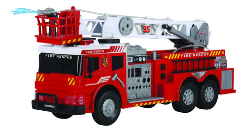 Dickie Toys: Vehículo De Brigada De Bomberos De Luz Y Soni. Color Rojo