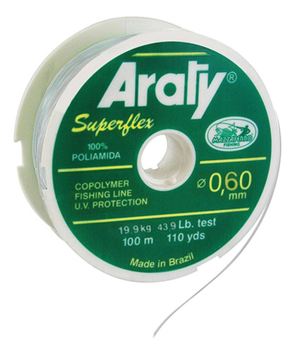 Nylon Natural Araty Superflex 100mts 0.60 Mm Araty B 0.60