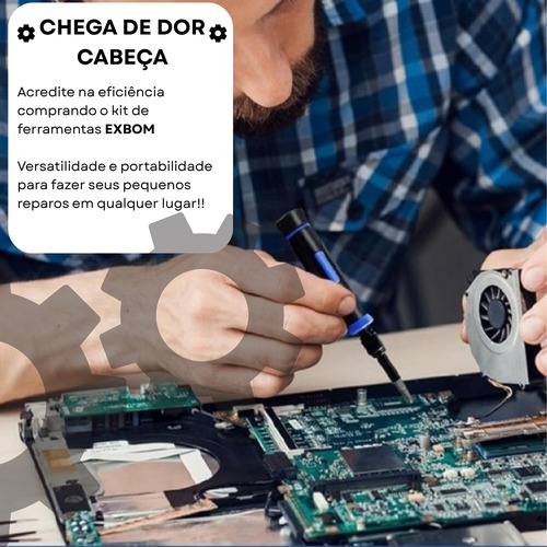 Kit Chaves Precisão 16 Em 1 Exbom P/ Celular E Notebook Colorido
