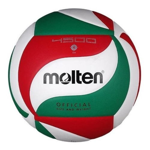Imagen 1 de 3 de 5 Pzas Balón Voleibol Molten V4m4500 Pu Laminado Tricolor #4