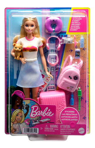 Muñeca Barbie Malibú Viajera