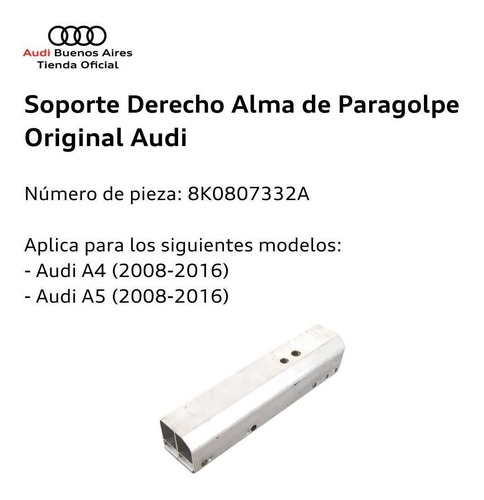Soporte Derecho Alma De Paragolpe Audi A1 2011 Al 2016