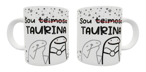 Caneca Cerâmica Branca Flork Meme Signos - Taurina