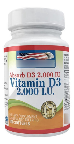 Vitamina D3 2000 Iu 100 Softgels