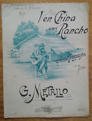 Partitura Ven China A Mi Rancho. Aires Uruguayos 