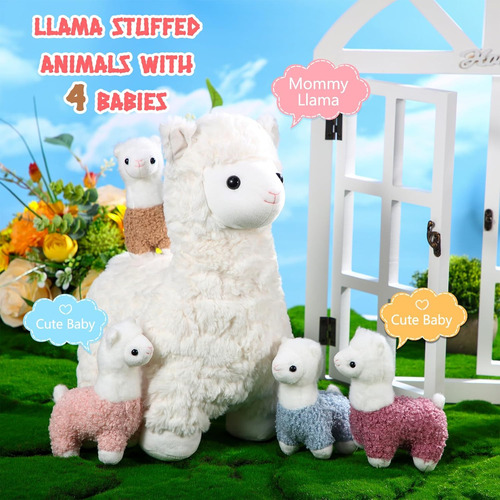 Lenwen 5 Pzs Llama De Peluche Con Bebés 14 Juguete Infantil