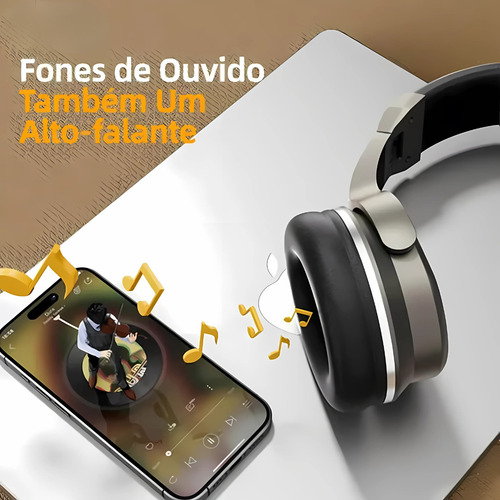 Fone De Ouvido Azul Sem Fio Redução De Ruídos C Modo Caixa De Som