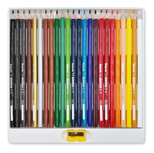 Colores Kores 24 Piezas + Pincel + Sacapuntas De Regalo
