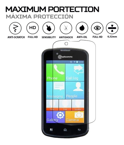 Protector Mica Pantalla Para Amplicomms Powertel M9000