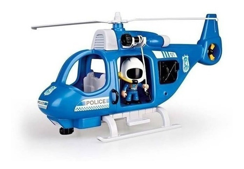 Pinypon Action Helicoptero Policia Luces Figura Caffaro 4782