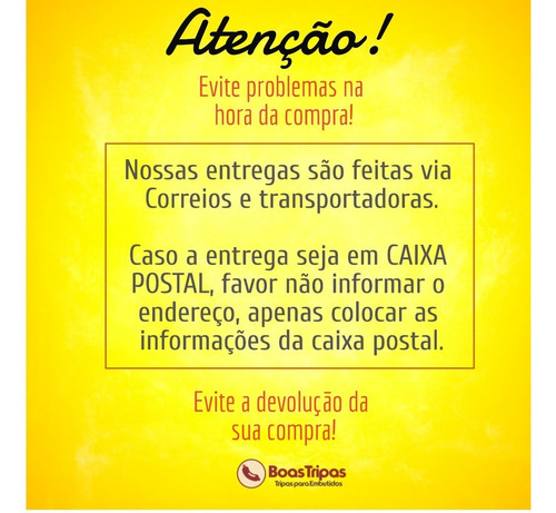 Tripa Seca Bovina 28x38 Linguiça Fresca Ou Curada 300 Metros