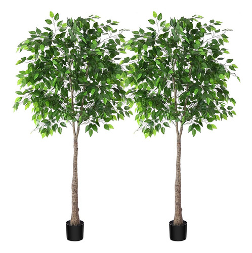 Kazeila 2 Pack Árbol De Ficus Artificial, Planta De Ficus De