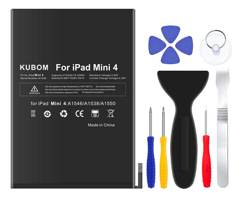 Kubom Bateria Repuesto Para iPad Mini 4 512 Mah 0 Ciclo