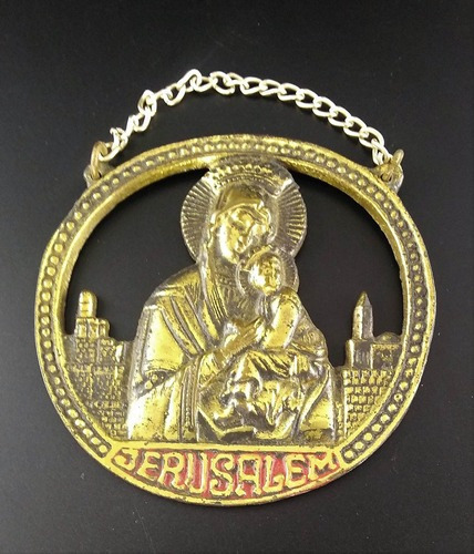 Raro Enfeite Em Bronze Nossa Senhora Jerusalém 1848 Rrdeco