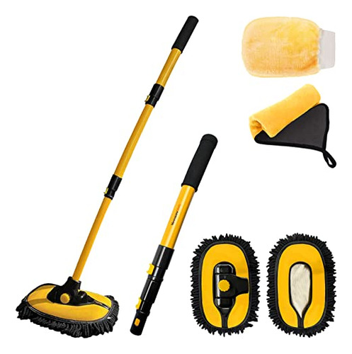 Cepillo Para Lavar El Coche Fregona Con Mango Largo Kit Para