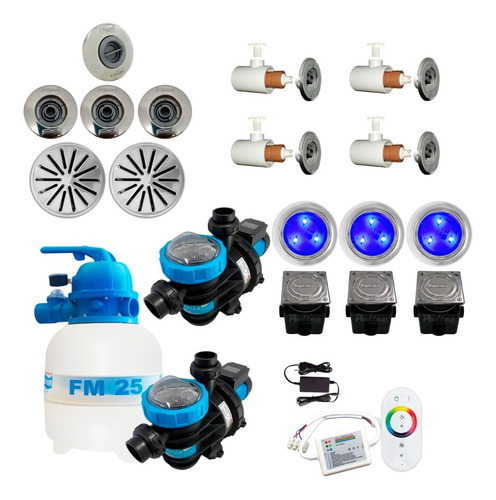 Kit Completo Piscinas Alvenaria Até 19 M³ Com Hidro Sodramar