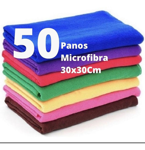 Kit 50 Pano Microfibra Automotivo Grande 30x30 Cm Anti-risco