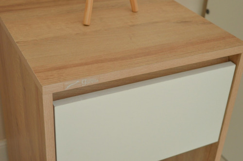 Imagen 5 de 7 de Mesa De Luz Con Cajon Y Espacio Moderna Guia Metalica