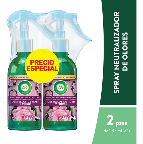 Air Wick® Neutralizador De Olores Rosa & Moras 2pk 237ml