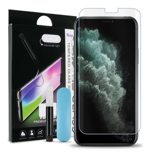 Imagen 4 de 7 de iPhone XS Max Protector De Pantalla Cerámica Uv 5d Full Glue