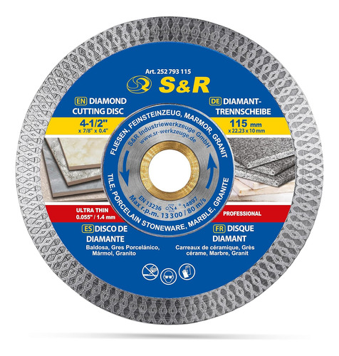 4.5inch Thin Diamond Tile Blade Cortar Azulejos De Porc...