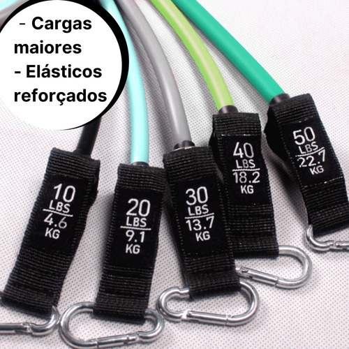 Imagem 3 de 7 de Kit Elástico Para Treino Exercícios Malhar Musculação Casa