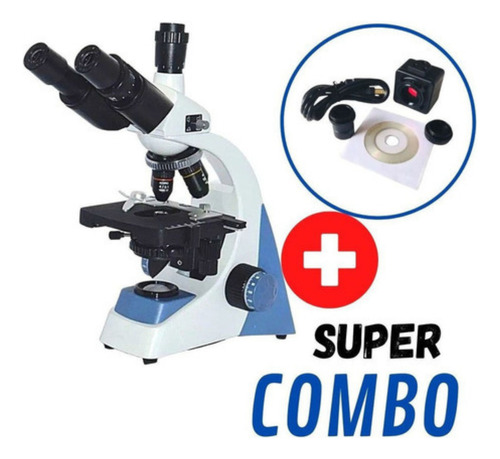 Microscópio Trinocular Ótica Finita 1000x + Câmera 5mp Usb