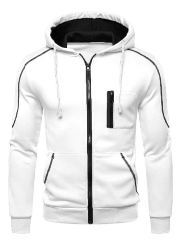 Sudadera Deportiva Casual Con Capucha Y Manga Con Cremallera