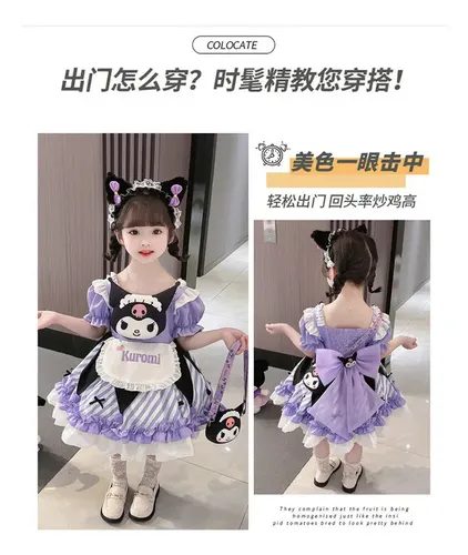 ワンピース Kurumi Vestido Lolita Princess Kurumi Para Crianças Kuromi 150cm | Frete