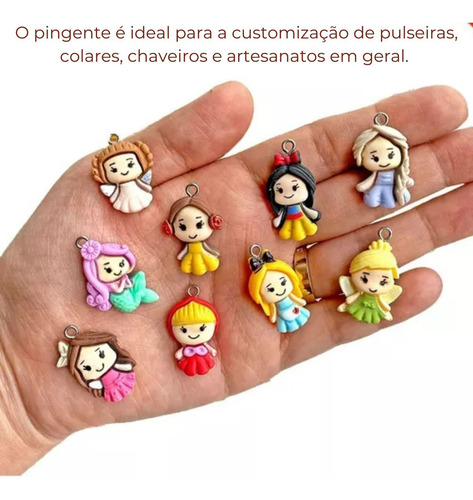 Pingente Bonecas Infantil Em Resina Pacote Com 100 Peças Cor Colorido