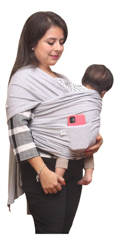 Fular Rebozo Cary Bebé 4.5 Metros Soft Jersey Talla Mediana Color Gris jaspe