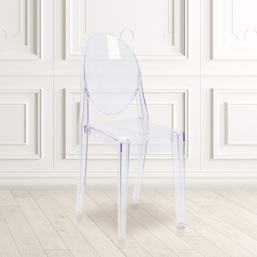 Flash Furniture Silla Apilable Cristalina Transparente