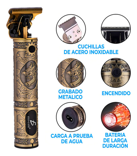 Maquina De Cortar Cabello Perfiladora Cortadora Ele-gate Color Dorado Ele-Gate