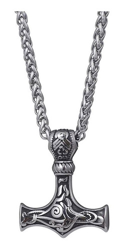 Collar Vikingo Mjolnir Collar Acero Inoxidable Martillo Thor