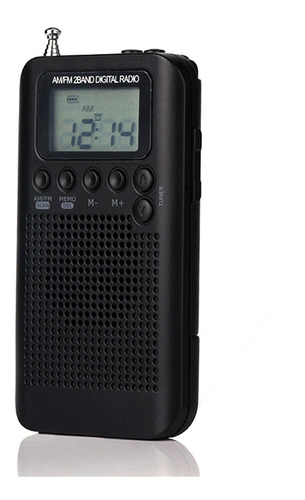 Radio de Bolsillo estéreo de 2 Bandas con Radio Am FM Digital portátil con Pantalla ICD Auriculares 