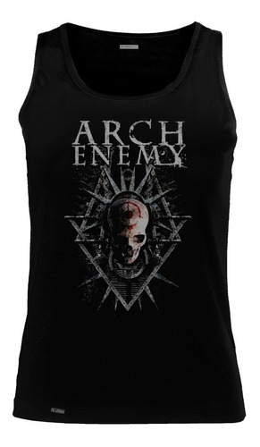 Camiseta Esqueleto Arch Enemy Calabera Con Circulo Rojo Sbo