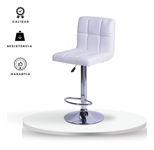 Silla Para Bar Acolchada Cromada Blanca 