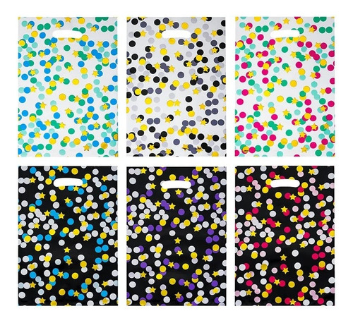 Bolsas Dulces Con Circulos Y Estrellas X10 Diseños Colores