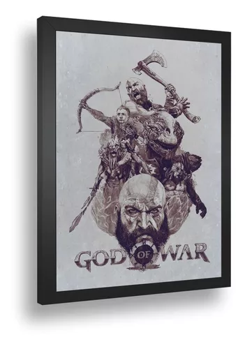 Quadro Decorativo God Of War 1 com Moldura A3