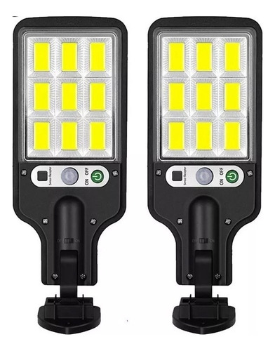. .. Kit 2 Reflectores Luz Led Solar Sensor Movimiento 100w